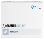 Диосмин, таблетки покрытые пленочной оболочкой 600 мг 60 шт